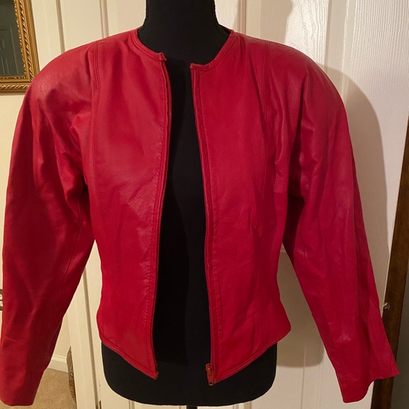 Red Leather Jacket - Picture 2 of 6